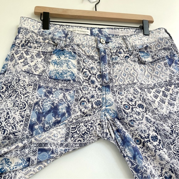 ANTHROPOLOGIE Pilcro Jacquard Spring Summer Pants - Picture 9 of 16